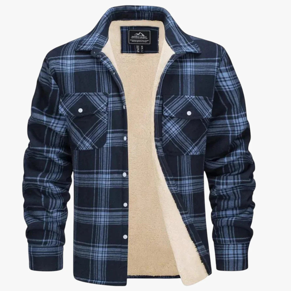 Chaqueta de Invierno de Hombre Casual de Cuadros con Botones