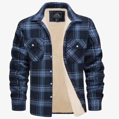 Chaqueta de Invierno de Hombre Casual de Cuadros con Botones