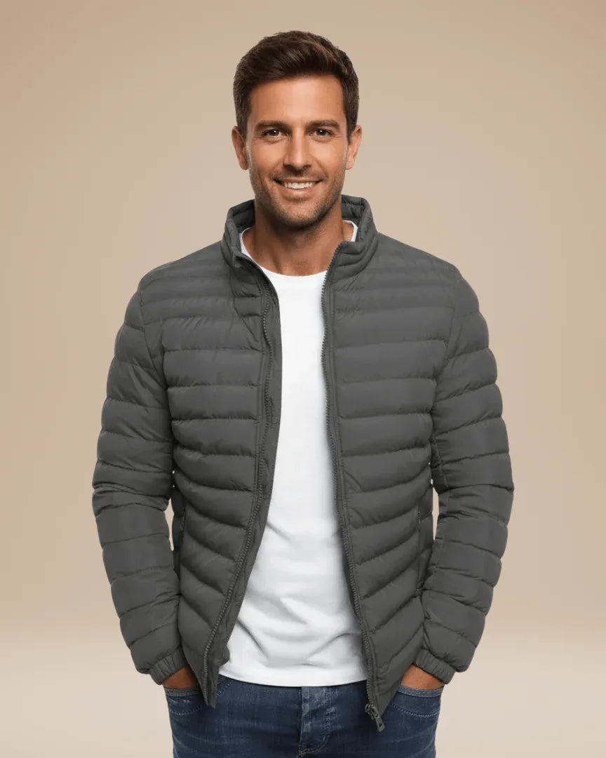 Chaqueta de Invierno de Hombre Ligera Acolchada con Cremallera