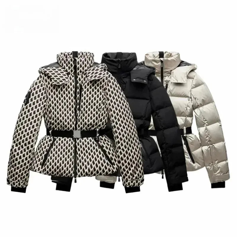 Chaqueta de Invierno de Mujer Acolchada Elegante con Cremallera