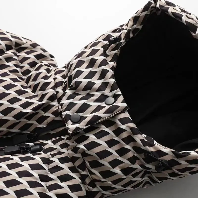 Chaqueta de Invierno de Mujer Acolchada Elegante con Cremallera