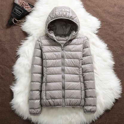 Chaqueta de Invierno de Mujer Acolchada Ligera con Cremallera