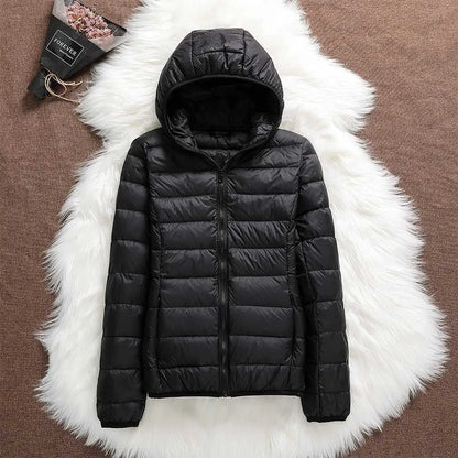 Chaqueta de Invierno de Mujer Acolchada Ligera con Cremallera