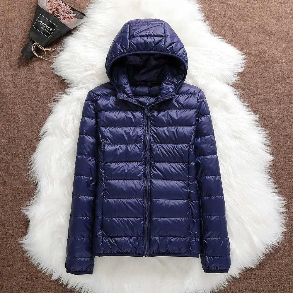 Chaqueta de Invierno de Mujer Acolchada Ligera con Cremallera
