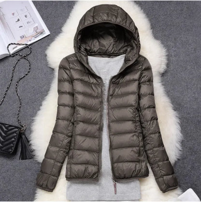 Chaqueta de Invierno de Mujer Acolchada Ligera con Cremallera