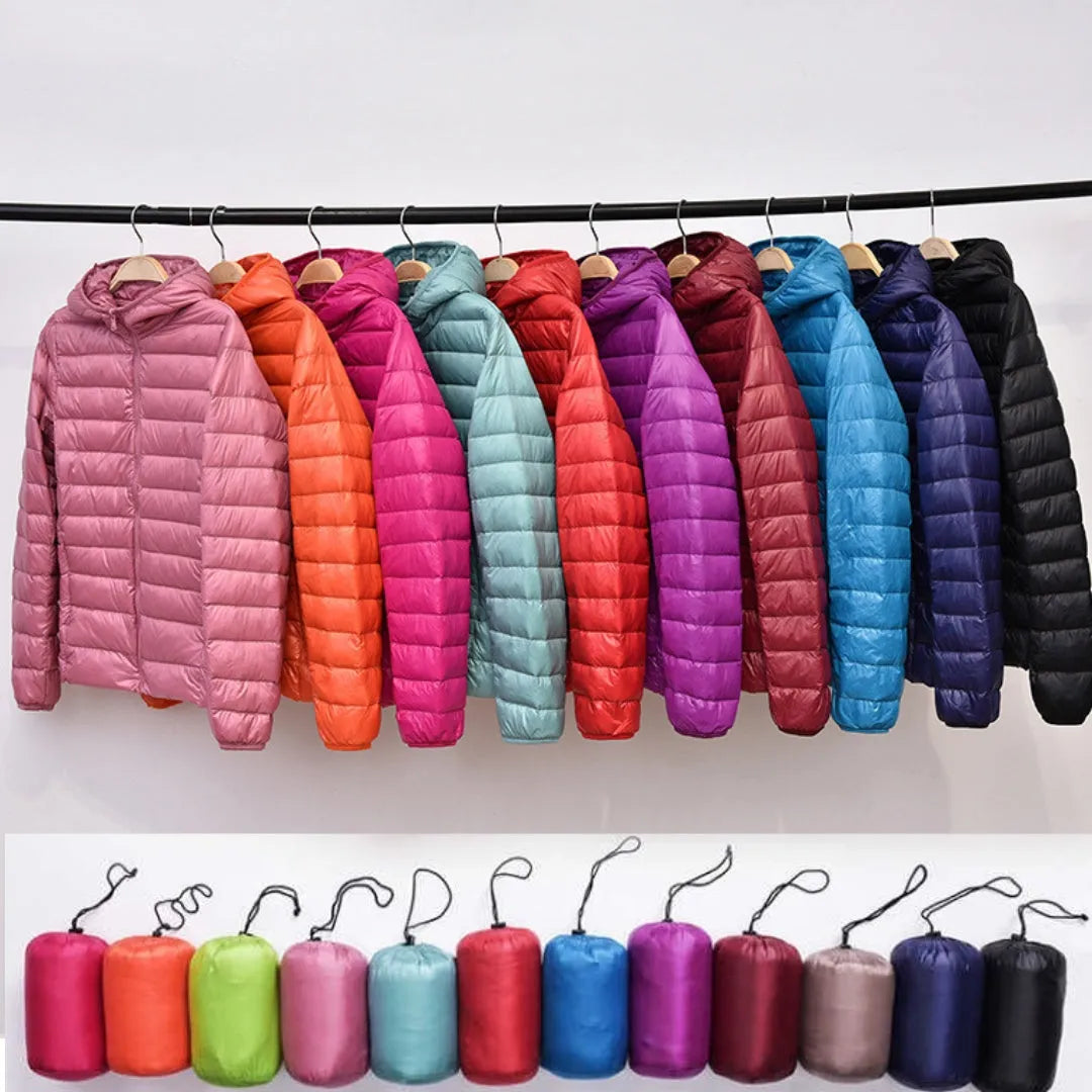 Chaqueta de Invierno de Mujer Acolchada Ligera con Cremallera