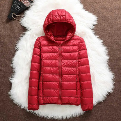Chaqueta de Invierno de Mujer Acolchada Ligera con Cremallera