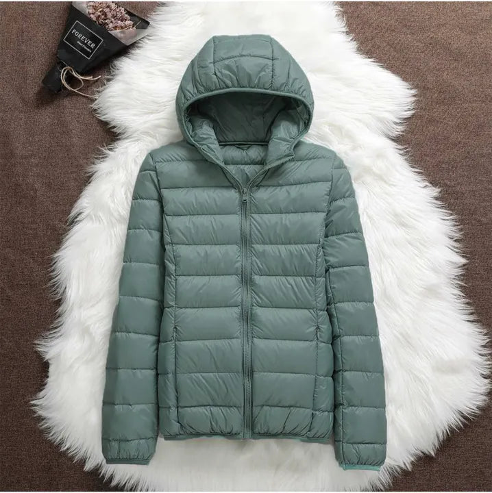 Chaqueta de Invierno de Mujer Acolchada Ligera con Cremallera