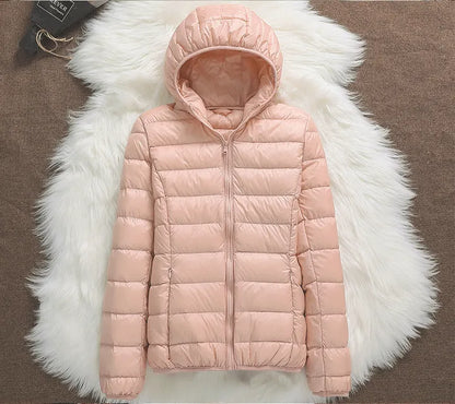 Chaqueta de Invierno de Mujer Acolchada Ligera con Cremallera