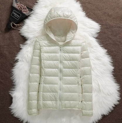 Chaqueta de Invierno de Mujer Acolchada Ligera con Cremallera