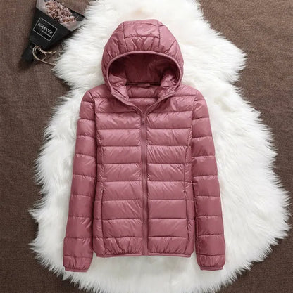 Chaqueta de Invierno de Mujer Acolchada Ligera con Cremallera