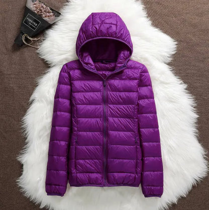 Chaqueta de Invierno de Mujer Acolchada Ligera con Cremallera