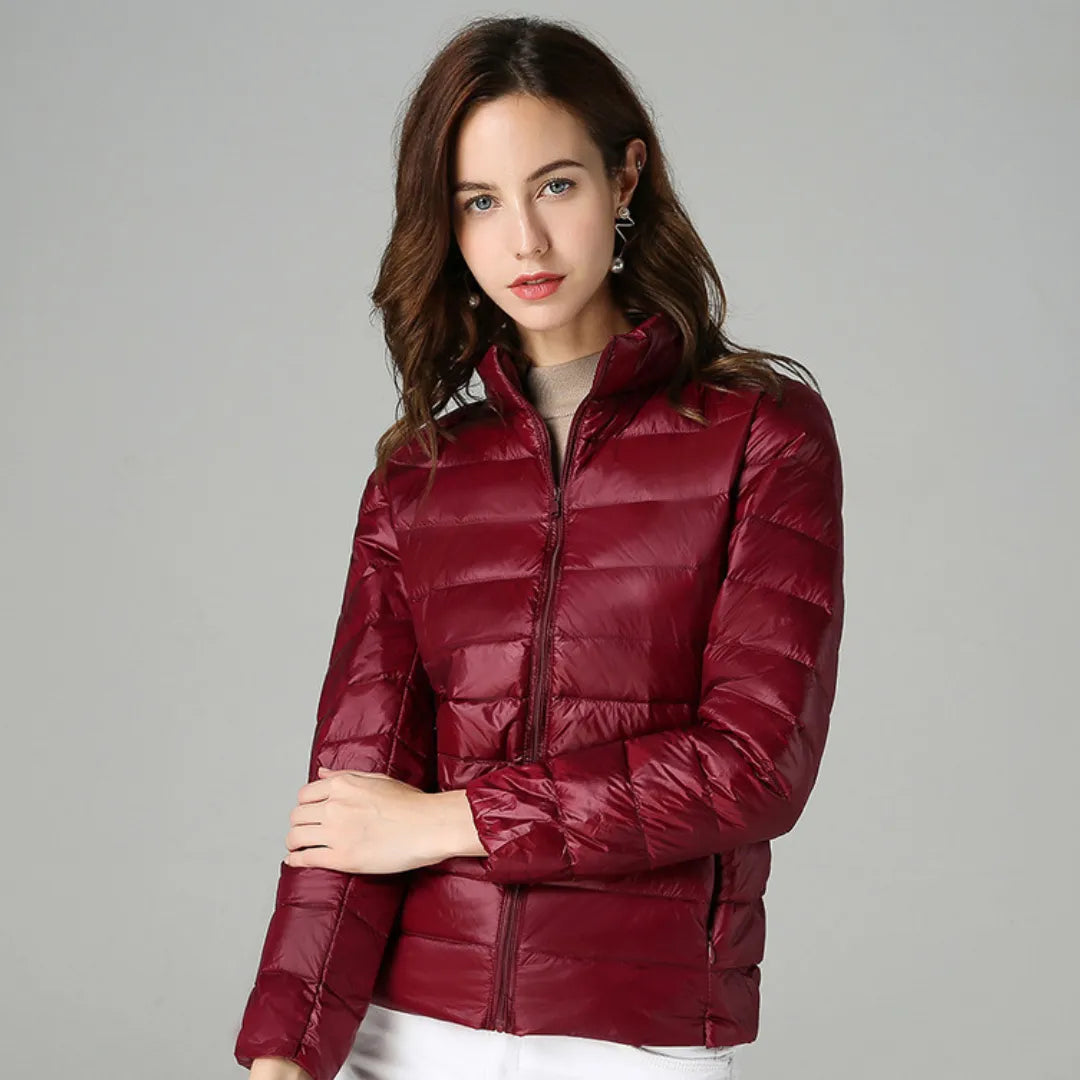 Chaqueta de Invierno de Mujer Elegante Ligera con Bolsillos