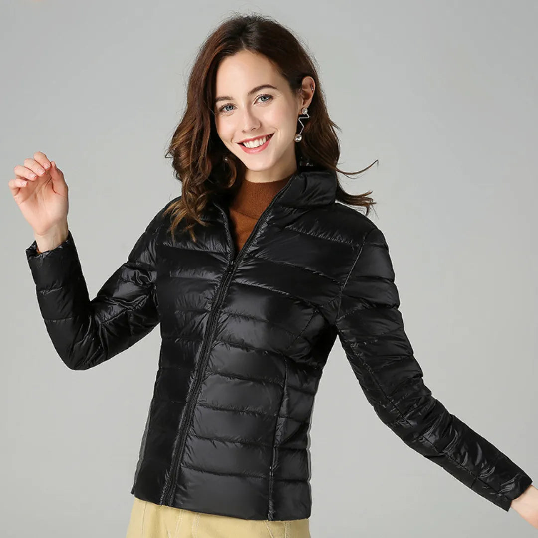 Chaqueta de Invierno de Mujer Elegante Ligera con Bolsillos