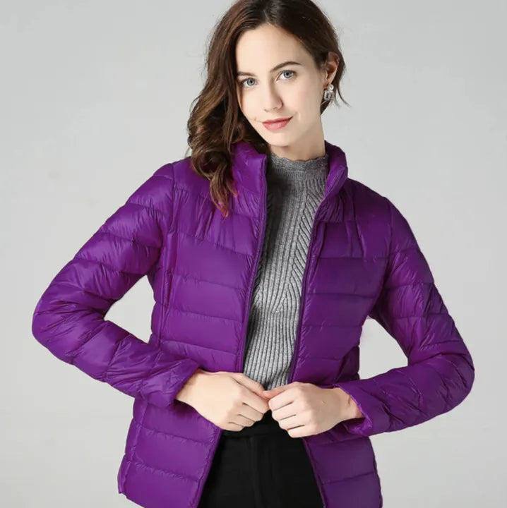 Chaqueta de Invierno de Mujer Elegante Ligera con Bolsillos