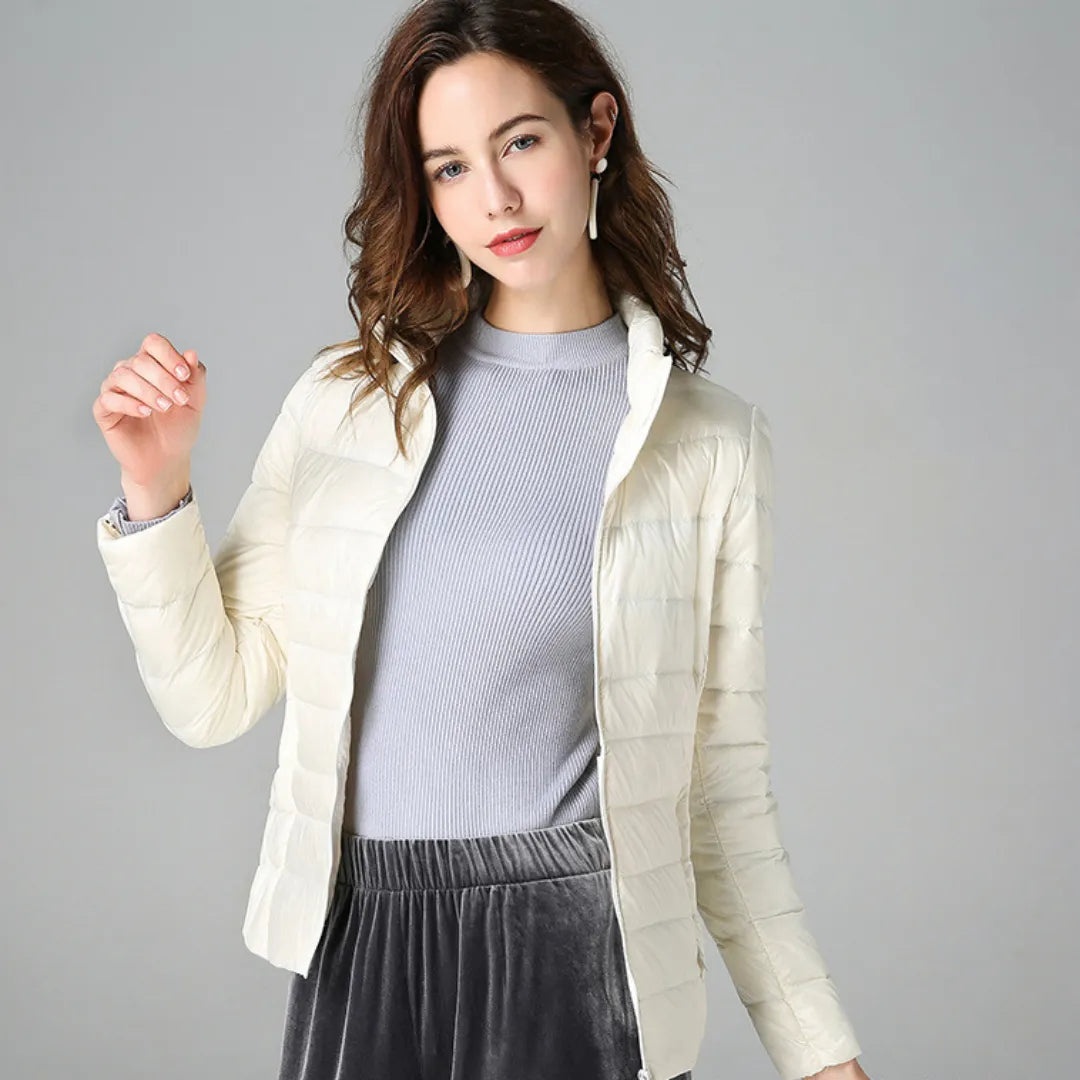 Chaqueta de Invierno de Mujer Elegante Ligera con Bolsillos
