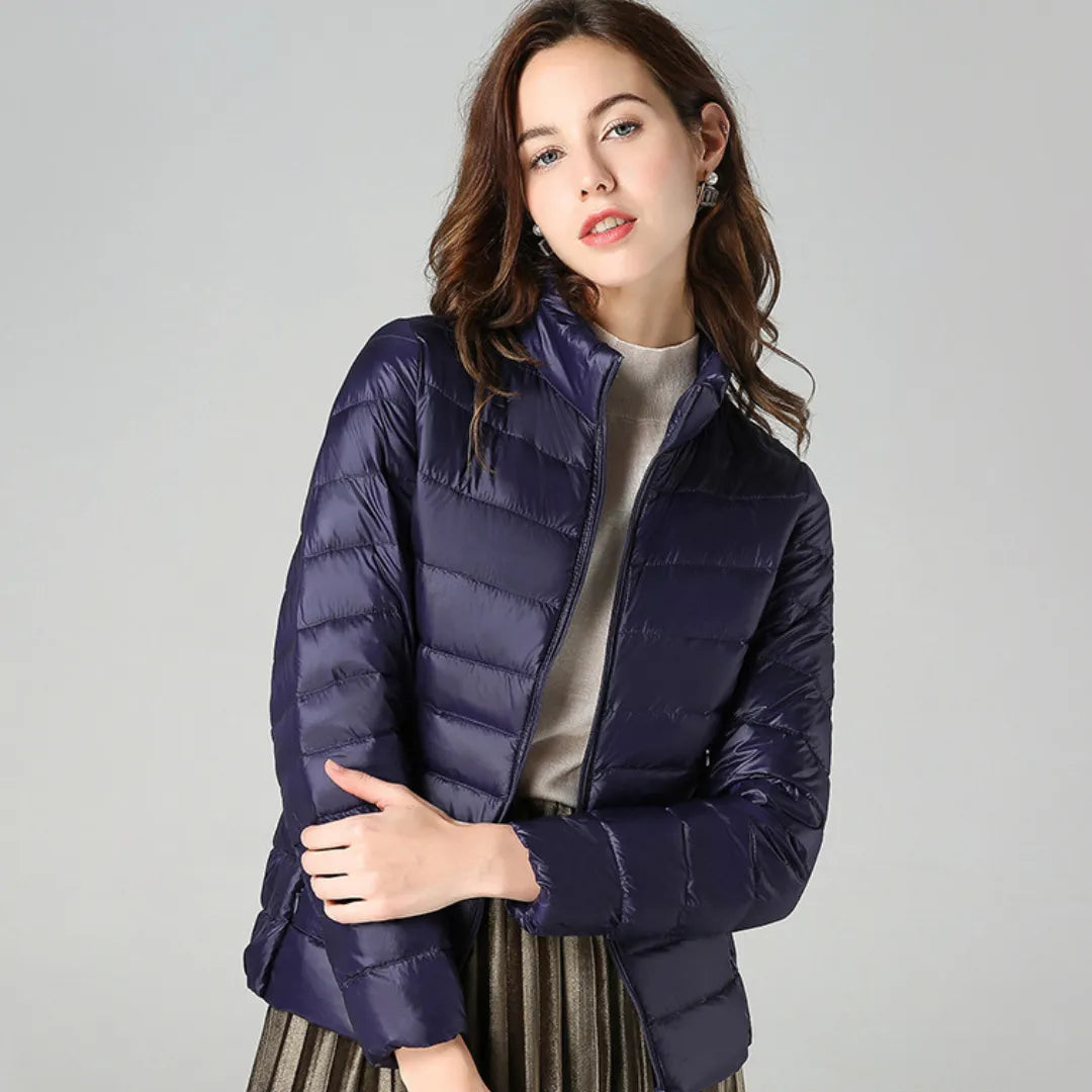 Chaqueta de Invierno de Mujer Elegante Ligera con Bolsillos