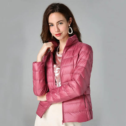 Chaqueta de Invierno de Mujer Elegante Ligera con Bolsillos