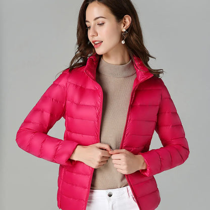 Chaqueta de Invierno de Mujer Elegante Ligera con Bolsillos