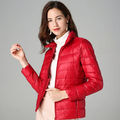 Chaqueta de Invierno de Mujer Elegante Ligera con Bolsillos