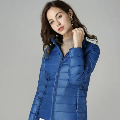 Chaqueta de Invierno de Mujer Elegante Ligera con Bolsillos