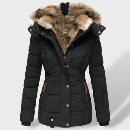 Chaqueta de Invierno para Mujer Acolchada Elegante con Capucha