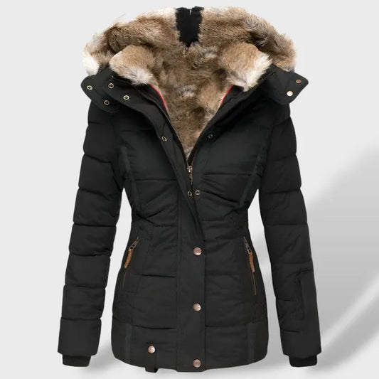 Chaqueta de Invierno para Mujer Acolchada Elegante con Capucha