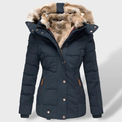 Chaqueta de Invierno para Mujer Acolchada Elegante con Capucha