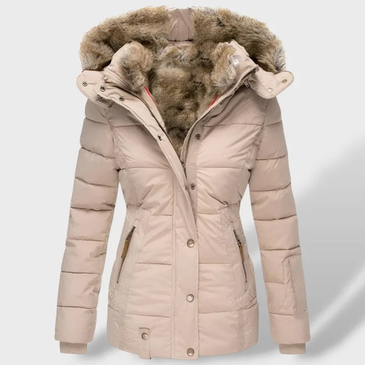 Chaqueta de Invierno para Mujer Acolchada Elegante con Capucha