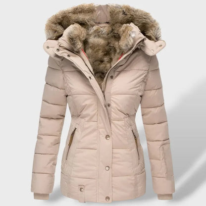 Chaqueta de Invierno para Mujer Acolchada Elegante con Capucha