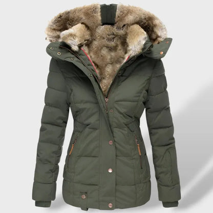 Chaqueta de Invierno para Mujer Acolchada Elegante con Capucha