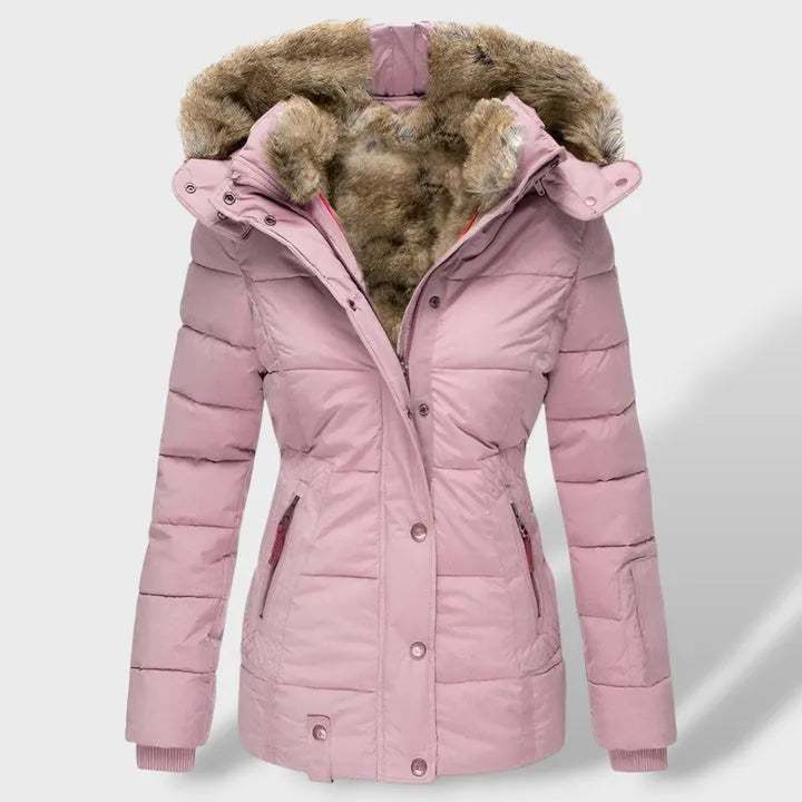 Chaqueta de Invierno para Mujer Acolchada Elegante con Capucha