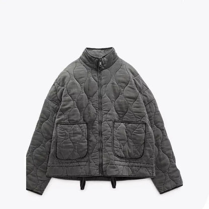 Chaqueta de Invierno para Mujer Acolchada Oversize con Cremallera