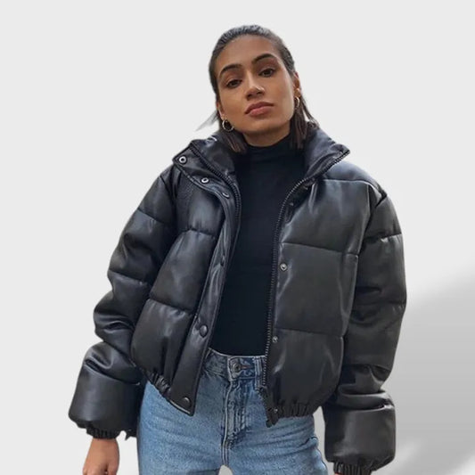 Chaqueta de Invierno para Mujer Acolchada de Plumas con Cremallera