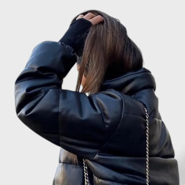 Chaqueta de Invierno para Mujer Acolchada de Plumas con Cremallera