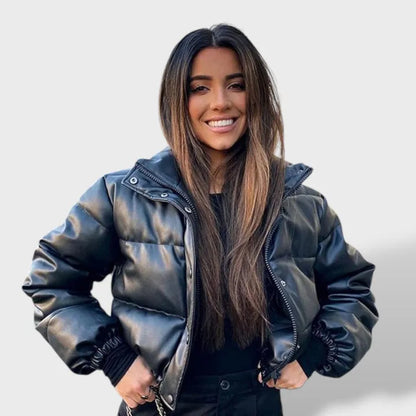 Chaqueta de Invierno para Mujer Acolchada de Plumas con Cremallera