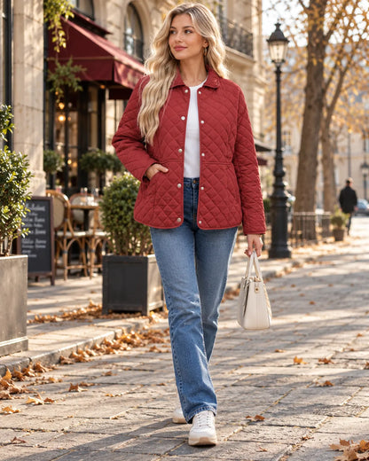 Chaqueta de Mujer Acolchada Casual con Botones