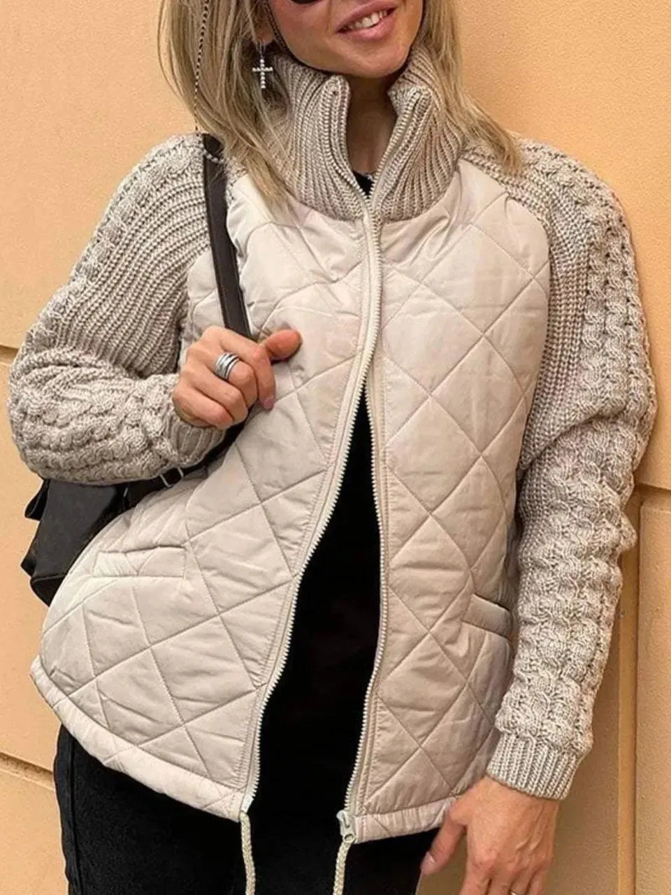 Chaqueta de Mujer Acolchada Ligera con Cremallera