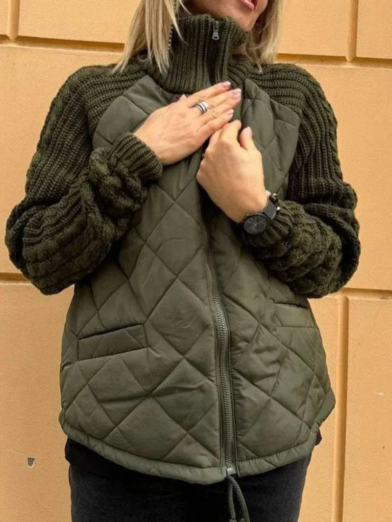 Chaqueta de Mujer Acolchada Ligera con Cremallera