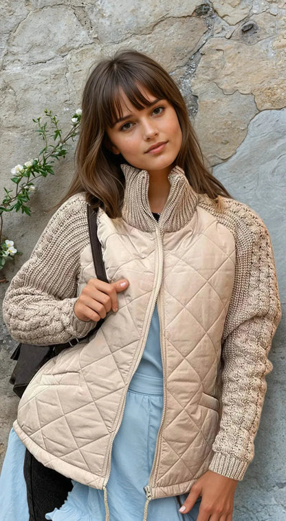 Chaqueta de Mujer Acolchada Ligera con Cremallera