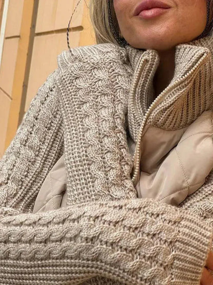 Chaqueta de Mujer Acolchada Ligera con Cremallera