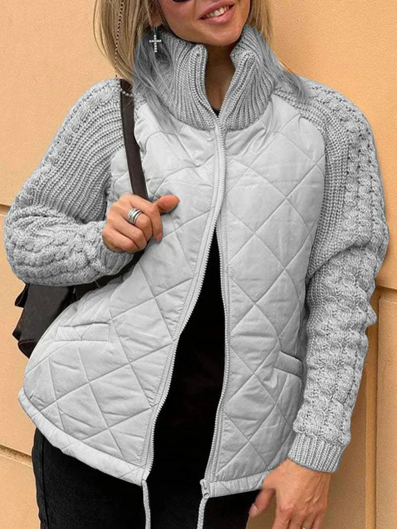 Chaqueta de Mujer Acolchada Ligera con Cremallera