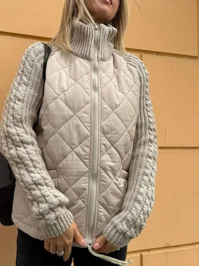 Chaqueta de Mujer Acolchada Ligera con Cremallera
