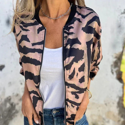 Chaqueta de Mujer Casual Ligera con Estampado de Cebra