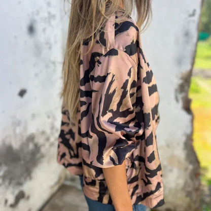 Chaqueta de Mujer Casual Ligera con Estampado de Cebra