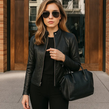 Chaqueta de Mujer Entallada Casual con Cremallera