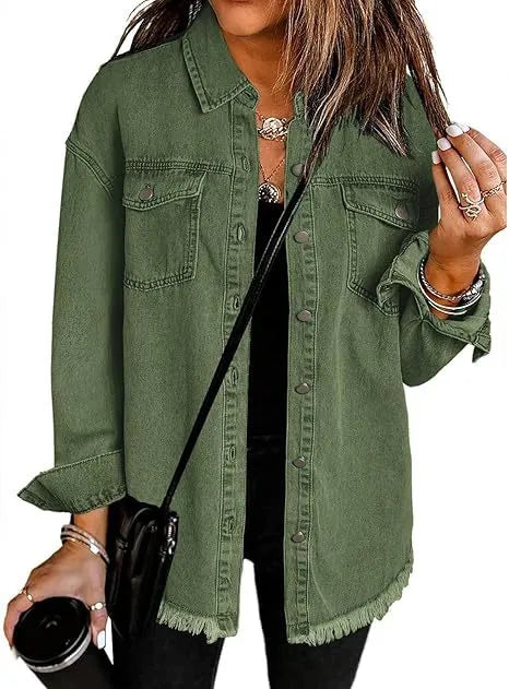 Chaqueta de Mujer Larga Casual con Bolsillos