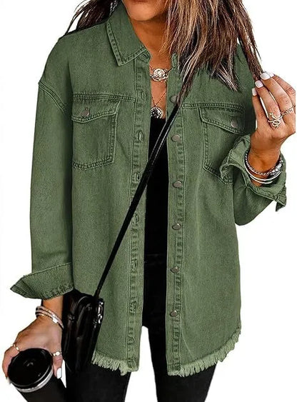Chaqueta de Mujer Larga Casual con Bolsillos