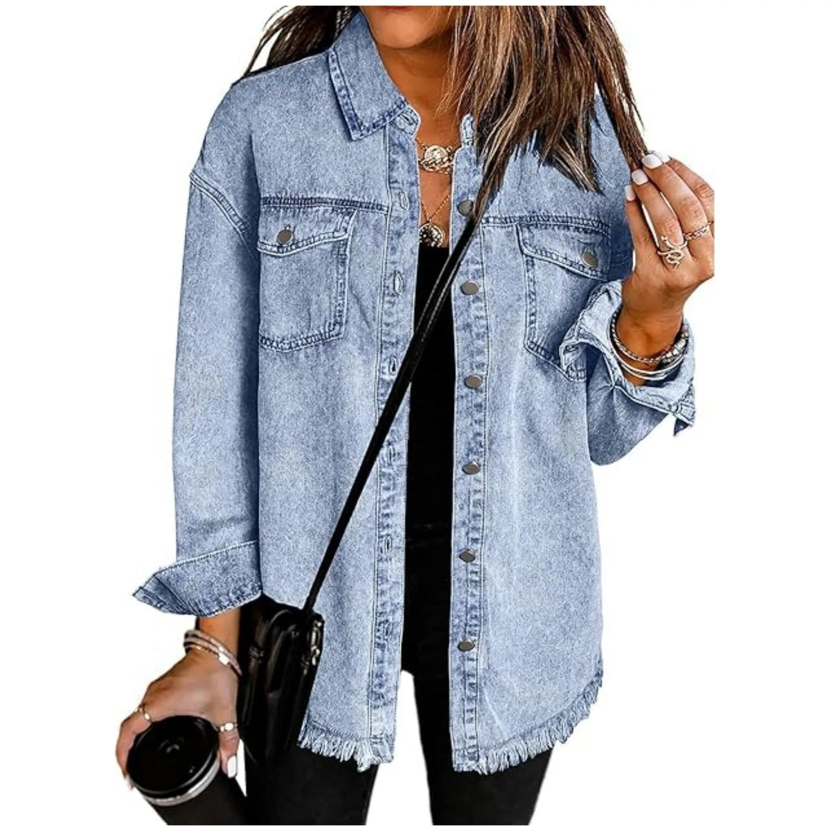 Chaqueta de Mujer Larga Casual con Bolsillos