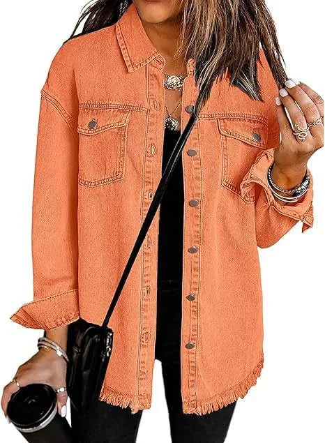 Chaqueta de Mujer Larga Casual con Bolsillos
